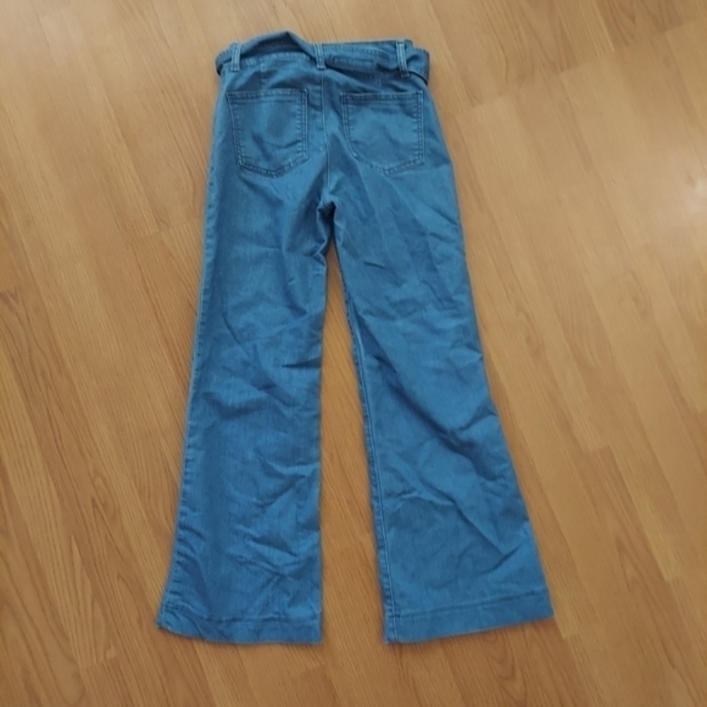 Serfonaine belted jeans flare 70s style made in U.S.A. stretch denim size 25 - Picture 7 of 9
